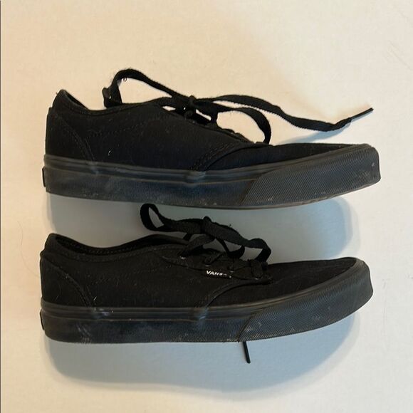 VANS Off The Wall Black Canvas Skateboarding Sneakers Lace Up Size 4.5 Youth - Picture 4 of 10